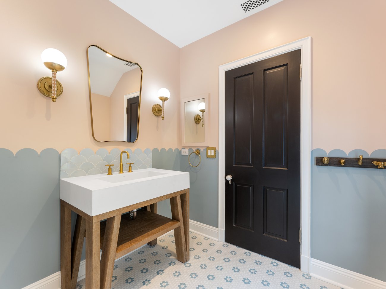 Primary bathroom after remodel in Pacific Palisades by Girl Flip Construction